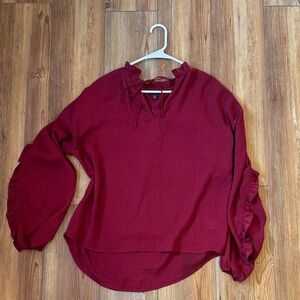 Express Women's burgundy blouse